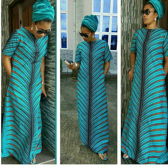 Ankara with sequence A shape gown for women by omolara-apparel- - Long -  Afrikrea