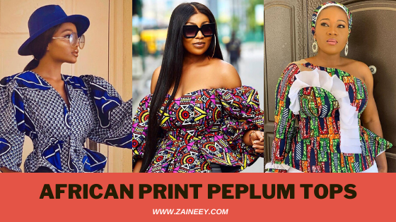 african print peplum tops