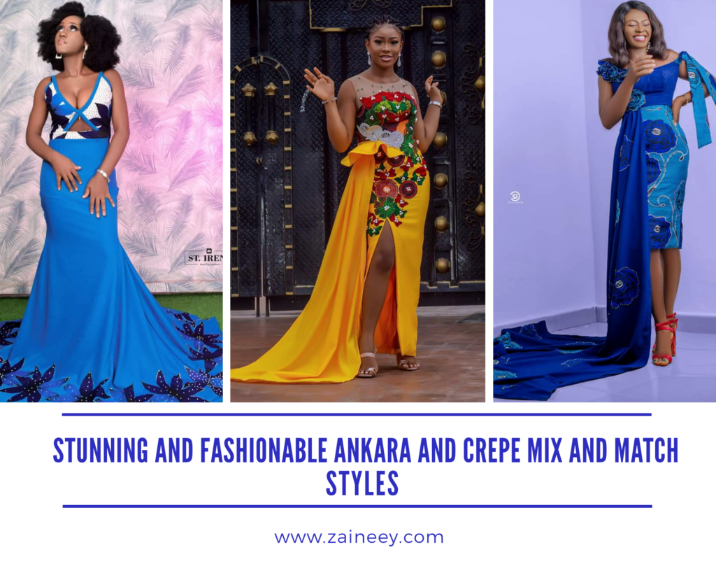 Stunning and Fashionable Ankara and crepe mix and match styles for fashionable ladies 