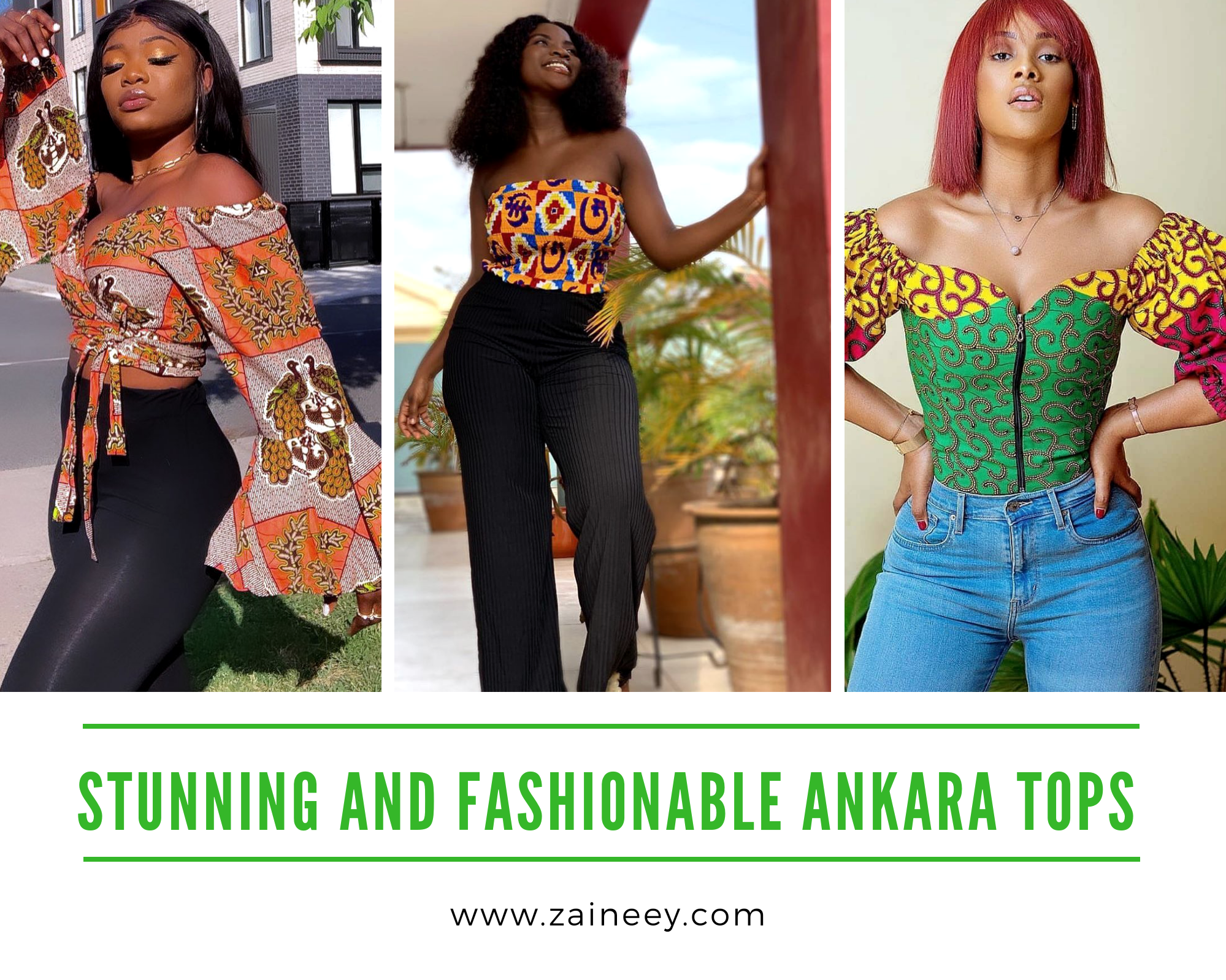 ankara top on jeans for ladies