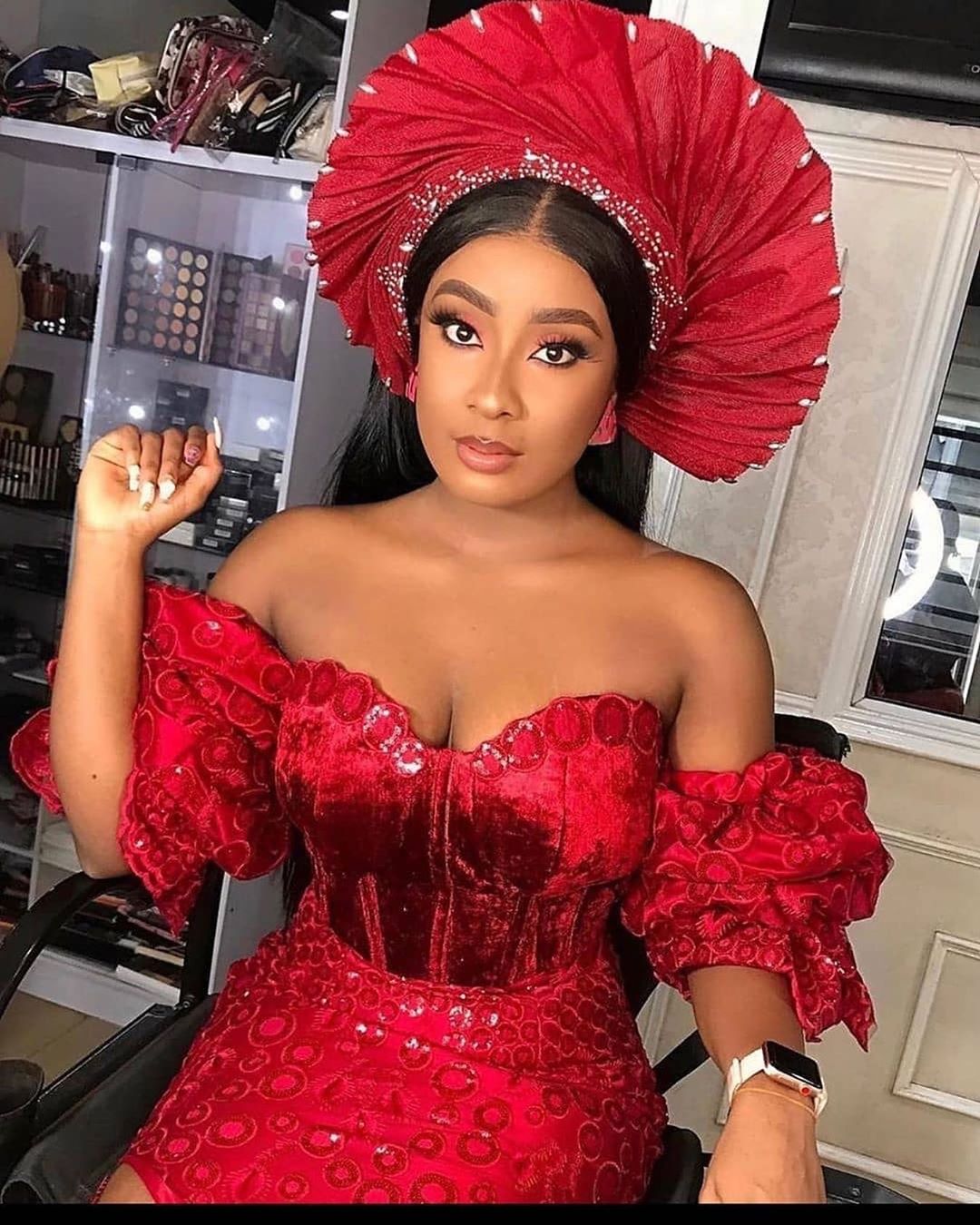 Latest Red Lace Asoebi Styles 2022