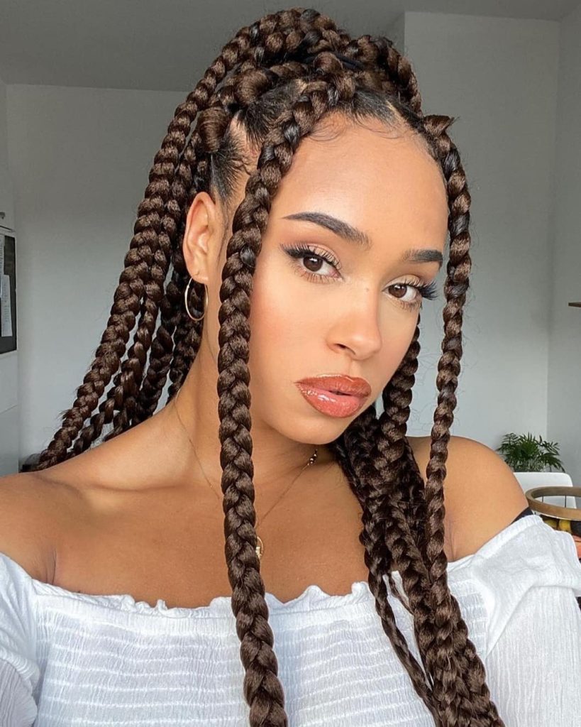 78 Simple Box Braid Hairstyles 2021 for Trend 2022